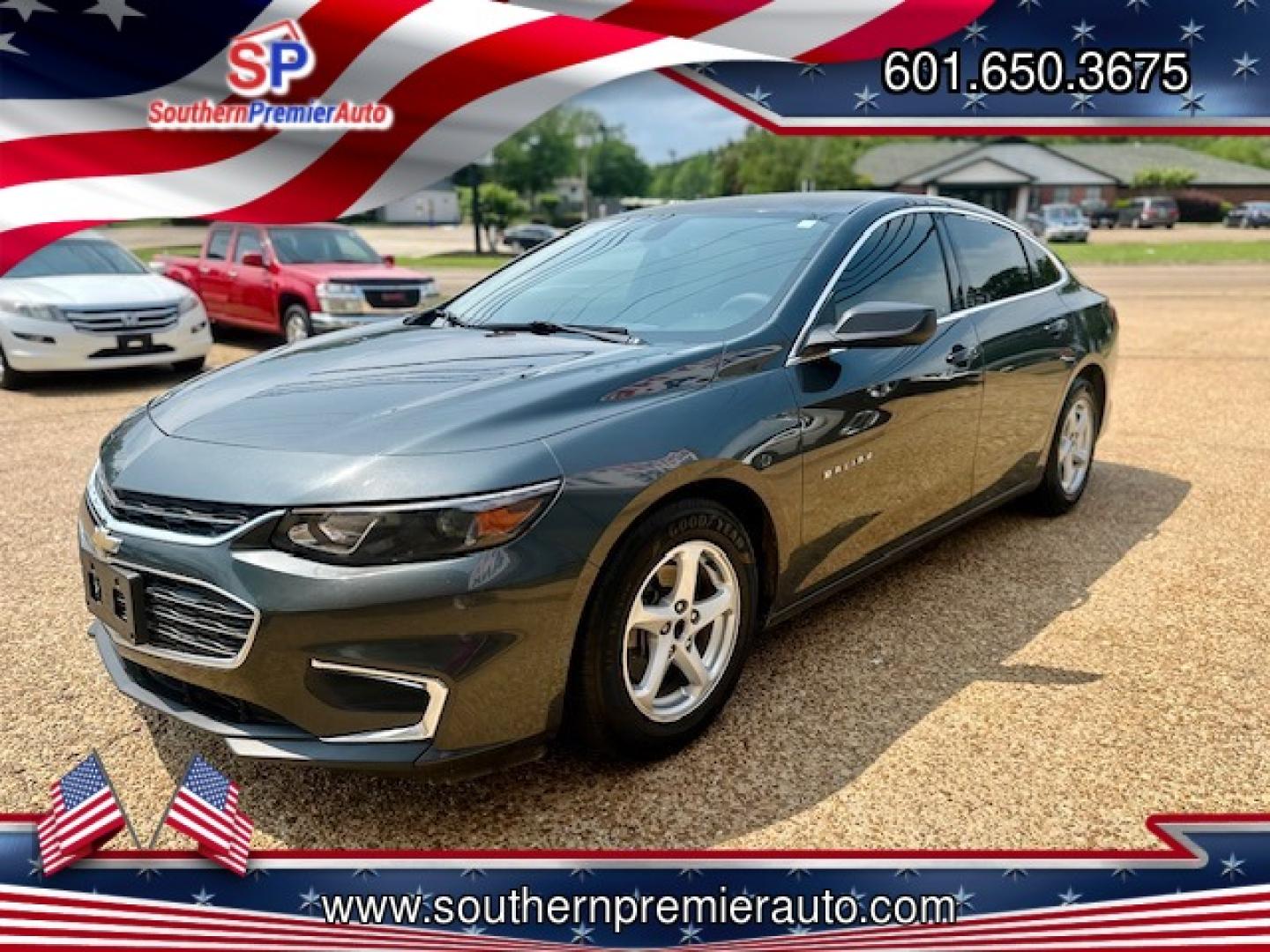 2017 GRAY CHEVROLET MALIBU LS (1LS) (1G1ZB5ST9HF) , located at 922 W. Beacon St., Philadelphia, MS, 39350, (601) 650-3675, 32.770447, -89.127151 - Photo#2